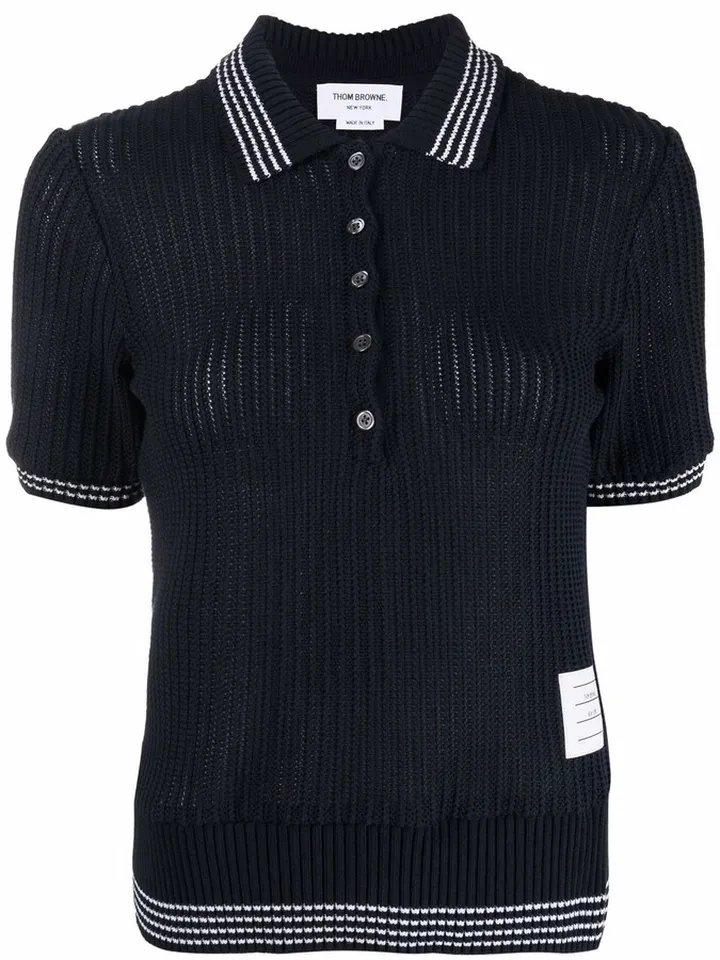 Short-Sleeve Rib Cuff Polo Shirt