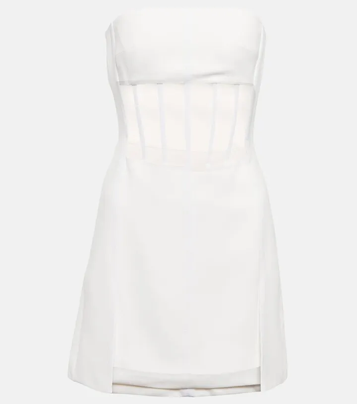 Mesh-trimmed minidress