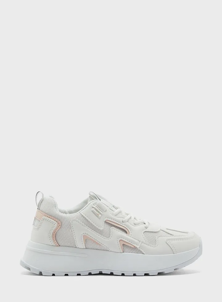 Pink Trim Sneakers