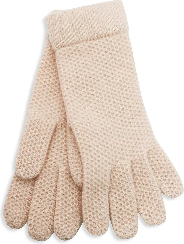 Honeycomb Stitch Cashmere Gloves