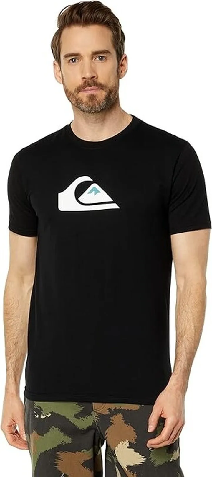 Quiksilver Comp Logo Short Sleeve Tee (Black 2) Men's Clothing
