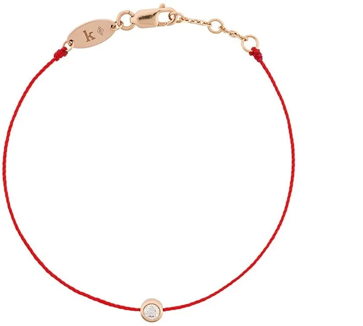 18kt Rose Gold And Diamond String Bracelet