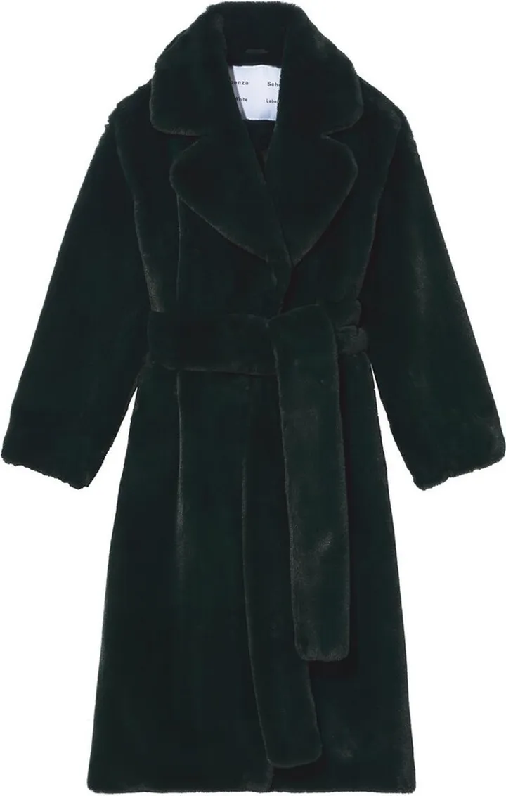 Faux-Fur Belted Coat