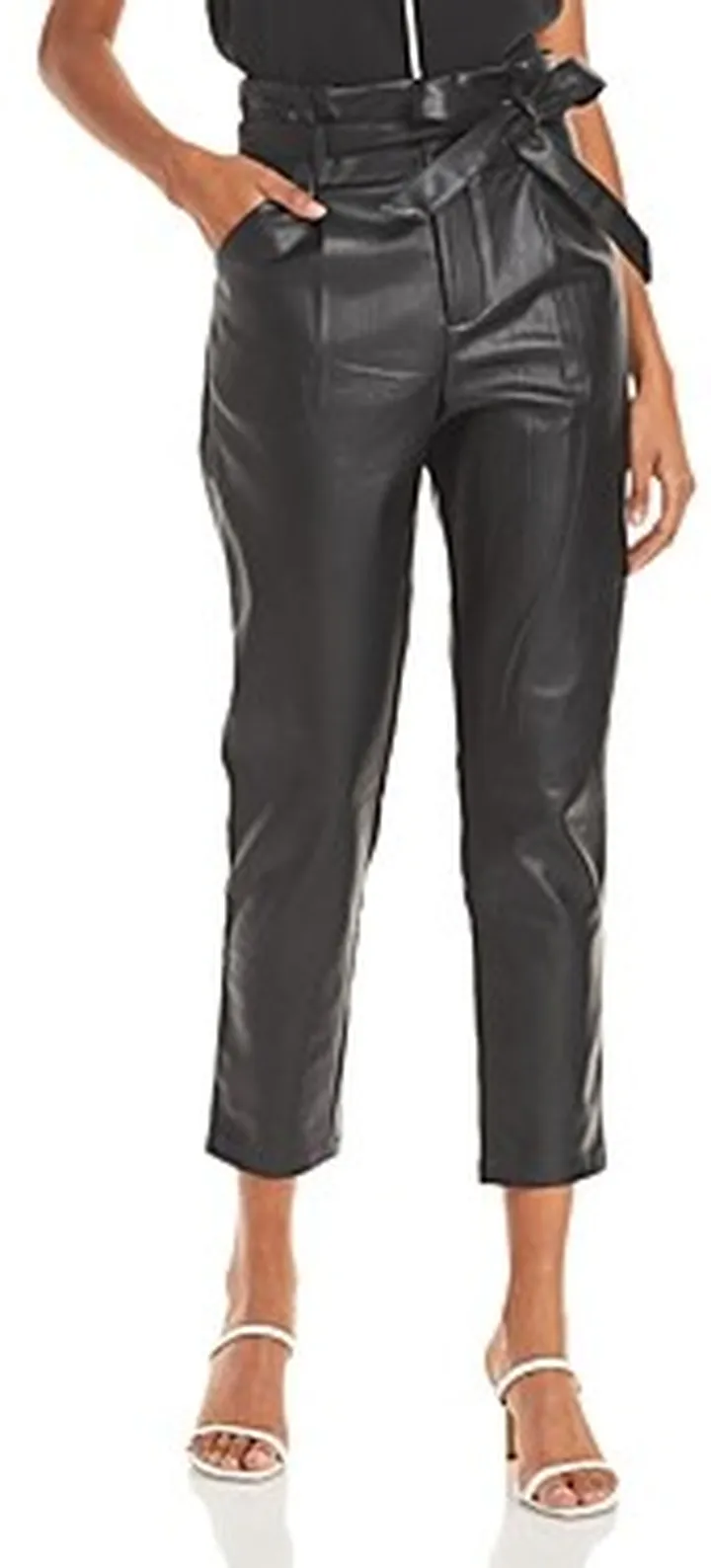 Lucy Paris Faux Leather Paperbag-Waist Pants - 100% Exclusive
