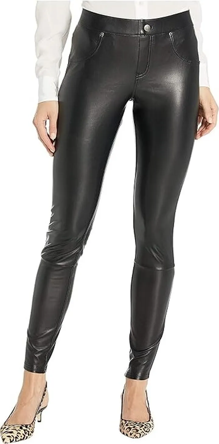 HUE Leatherette Leggings (Black) Women's Casual Pants