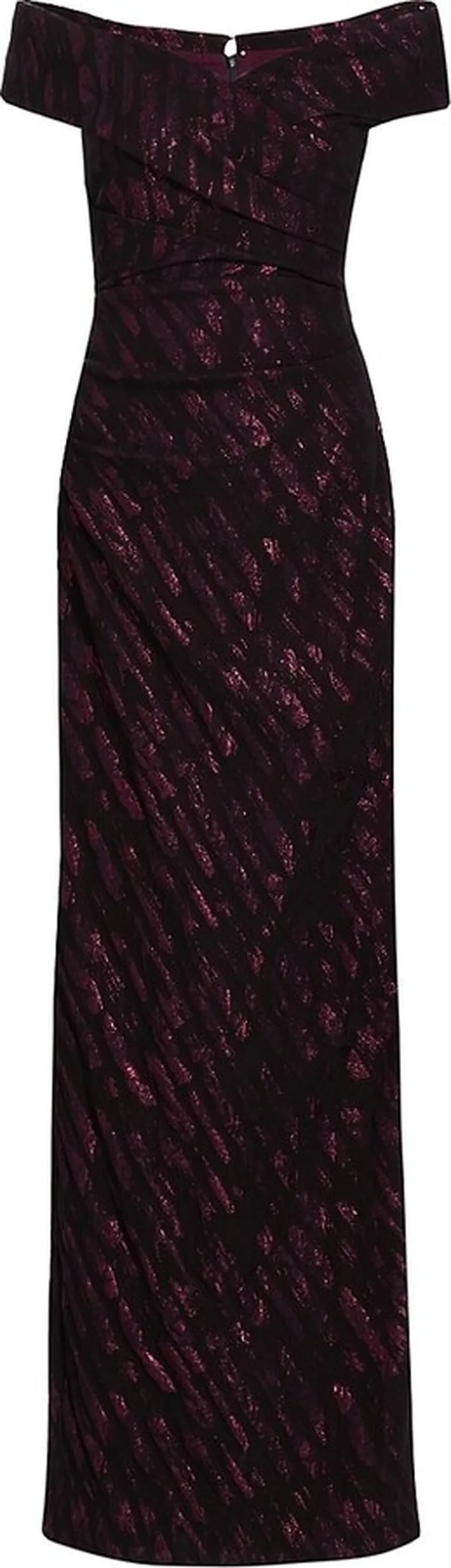Off-The-Shoulder Jacquard Column Gown