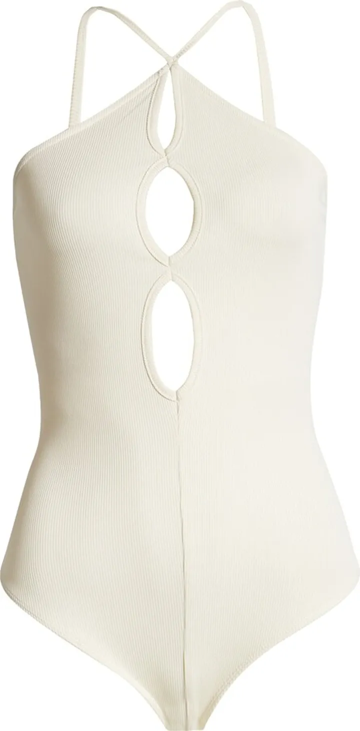 Cutout Detail Halter Neck Bodysuit