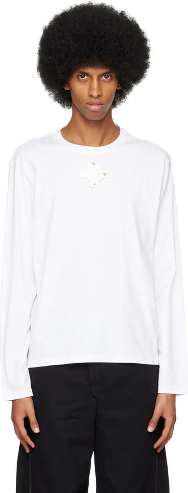 Craig Green White Eyelet Long Sleeve T-Shirt