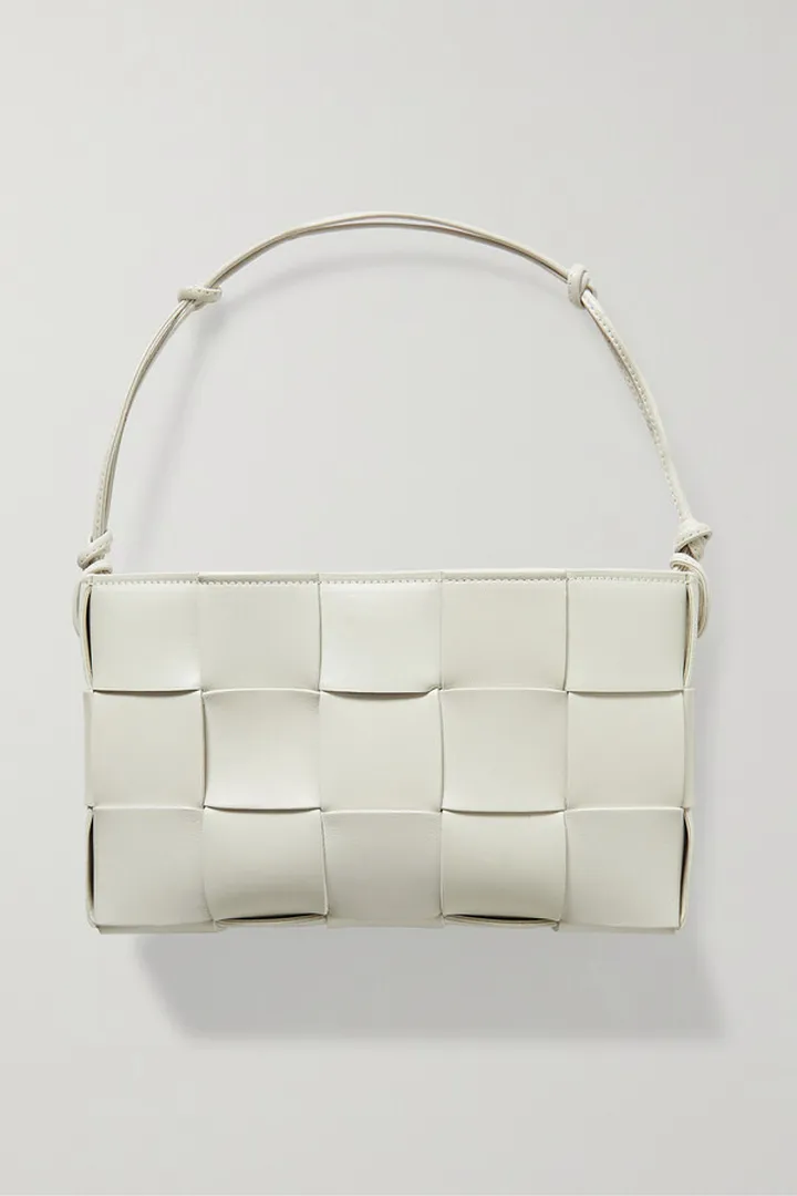 Bottega Veneta - Intrecciato Leather Shoulder Bag - White
