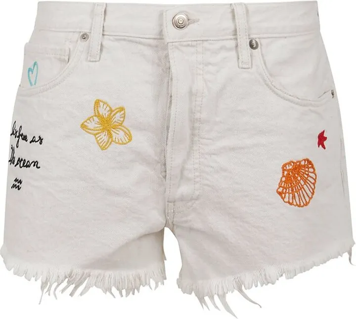 Alanui Embroidered Denim Shorts