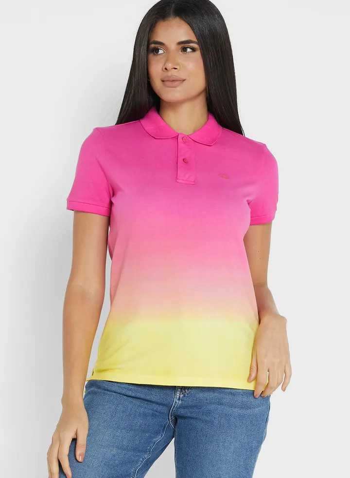 Polo Neck Colorblock T-Shirt