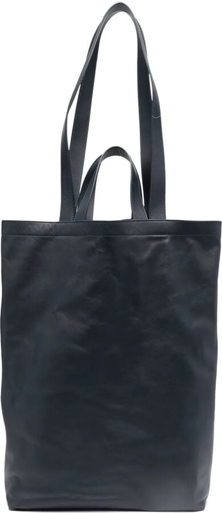 Open-Top Leather Tote Bag