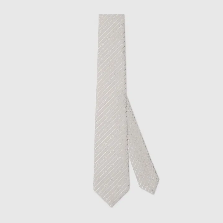 Interlocking G silk crêpe tie
