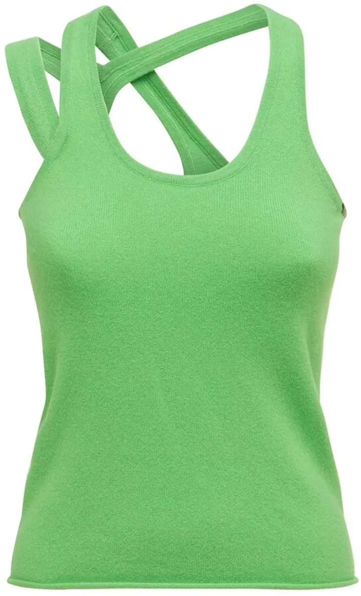 Raver asymmetric cashmere blend top