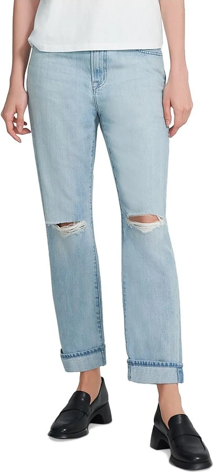 Tate Womens Denim Light Wash Boyfriend Jeans