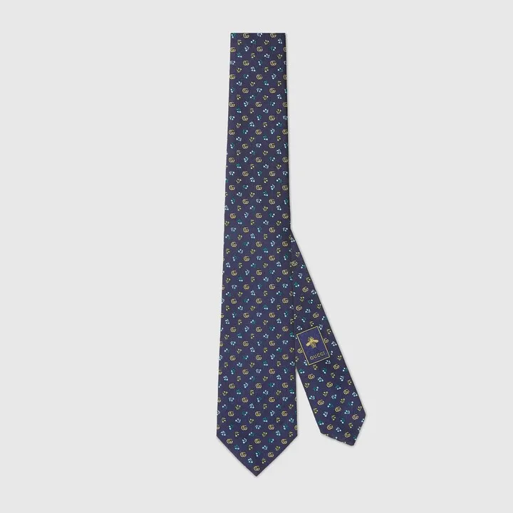 Double G cherry silk jacquard tie