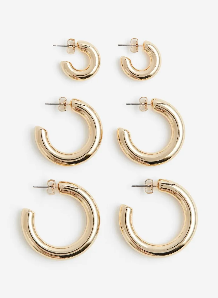 3 Pairs Hoop Earrings