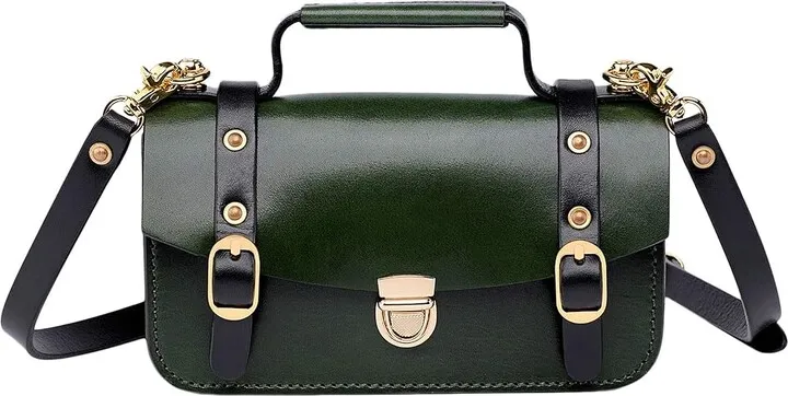 Old Trend Genuine Leather Snapper Crossbody Bag (Kale) Handbags