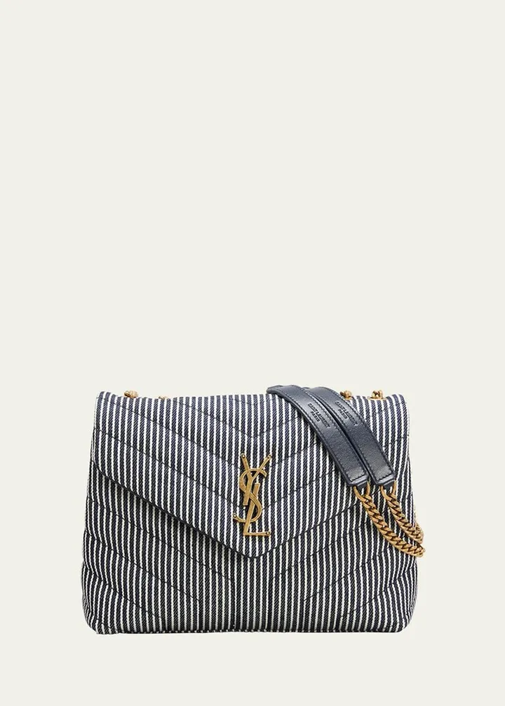 Loulou Small Striped Chain Shoulder Bag