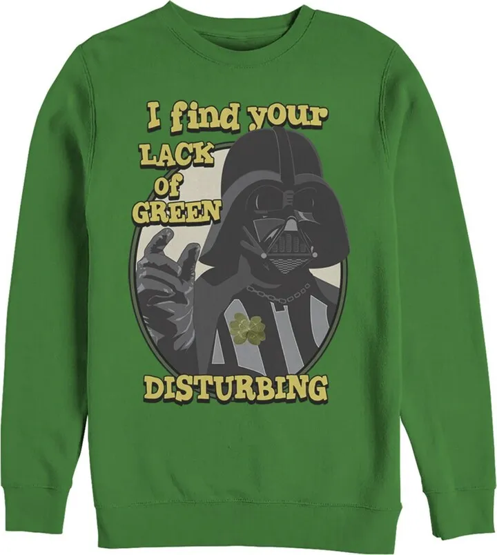 Men's Star Wars Vader Disturbing Lack of Green Sweatshirt - Kelly Green - Large