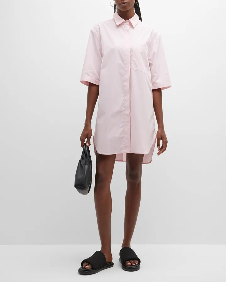 Evora Short-Sleeve Mini Shirtdress