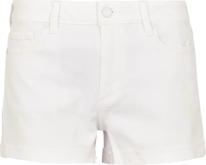 Paige Jimmy White Stretch-denim Shorts