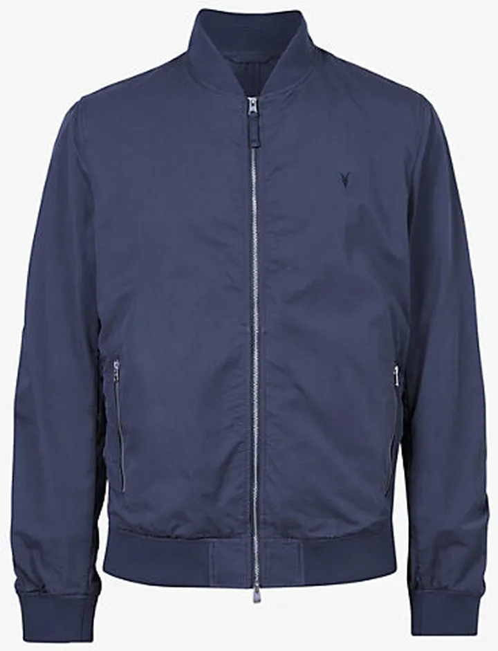 Mens Command Blue Bassett Regular-fit Cotton-blend Bomber Jacket