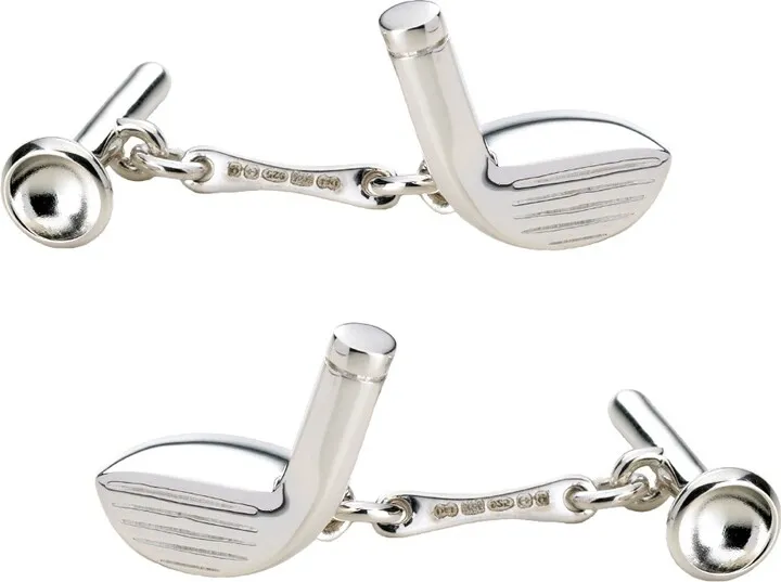 Deakin & Francis - Deakin & Francis Sterling Silver Golf Club & Tee Cufflinks