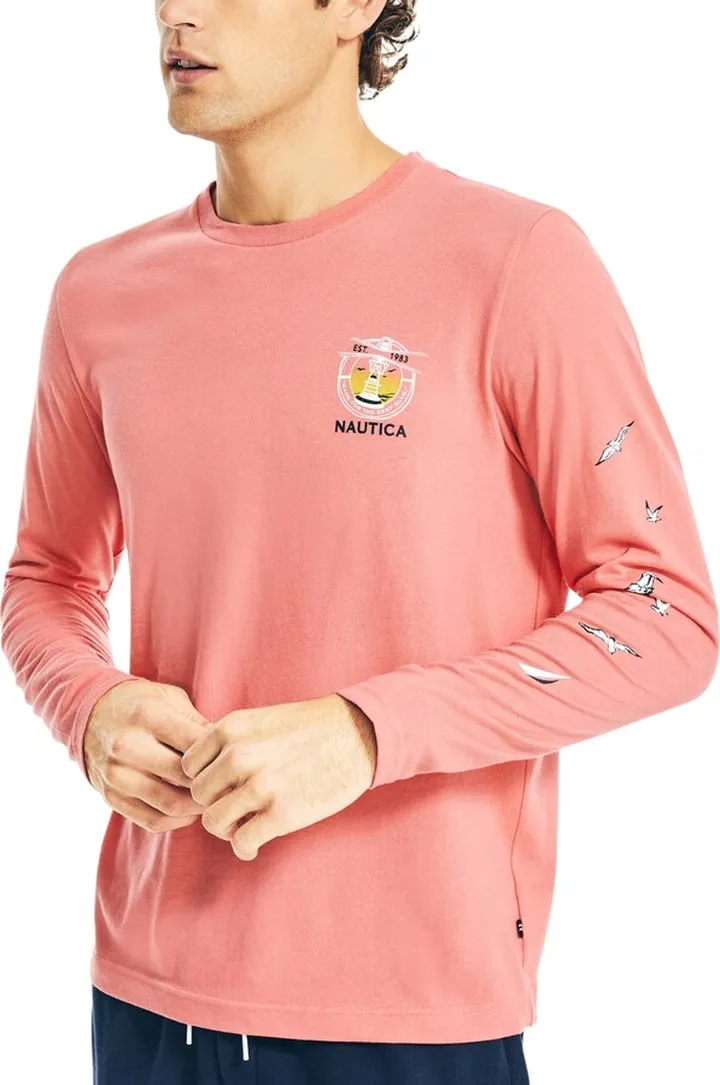 Nautica Men's Sustainably Crafted Long-Sleeve Graphic T-Shirt