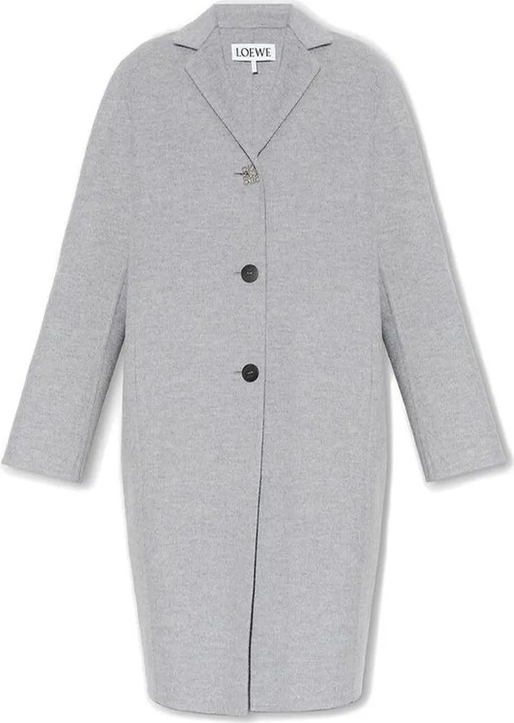 Loewe Single-Breasted Logo Plaque Coat