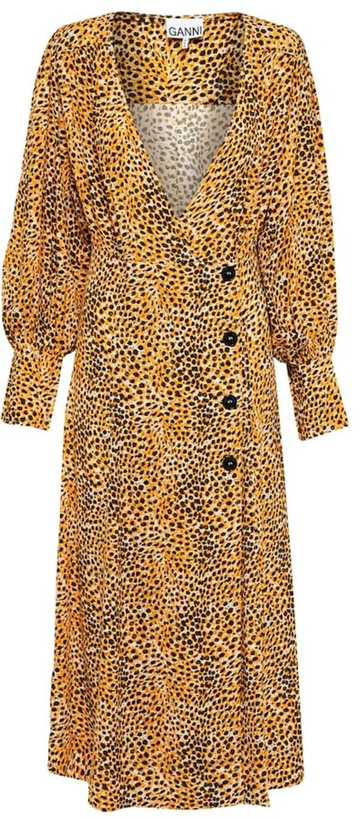 Leopard-print crepe midi dress