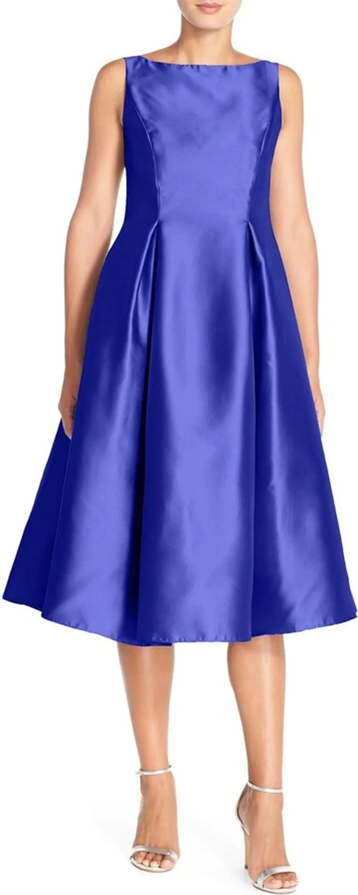 Sleeveless Mikado Fit & Flare Midi Dress