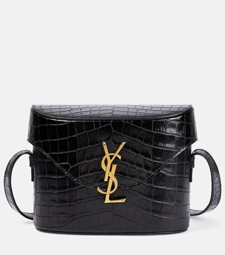 June croc-effect leather shoulder bag