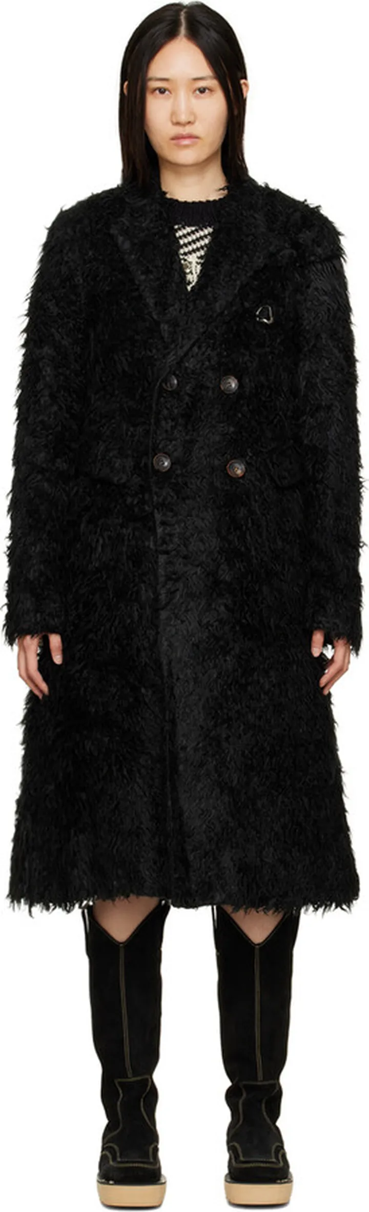 Andersson Bell Black Naomi Fur Long Coat