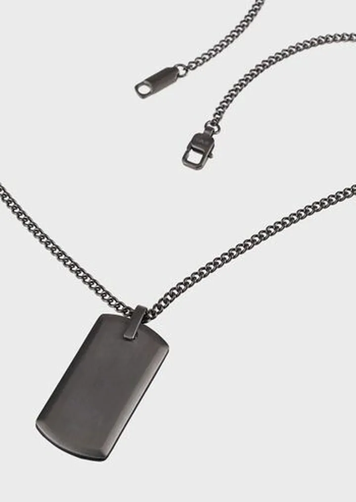 Gunmetal-Tone Stainless Steel Pendant Necklace