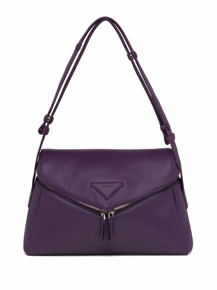 Logo-Patch Front-Flap Shoulder Bag