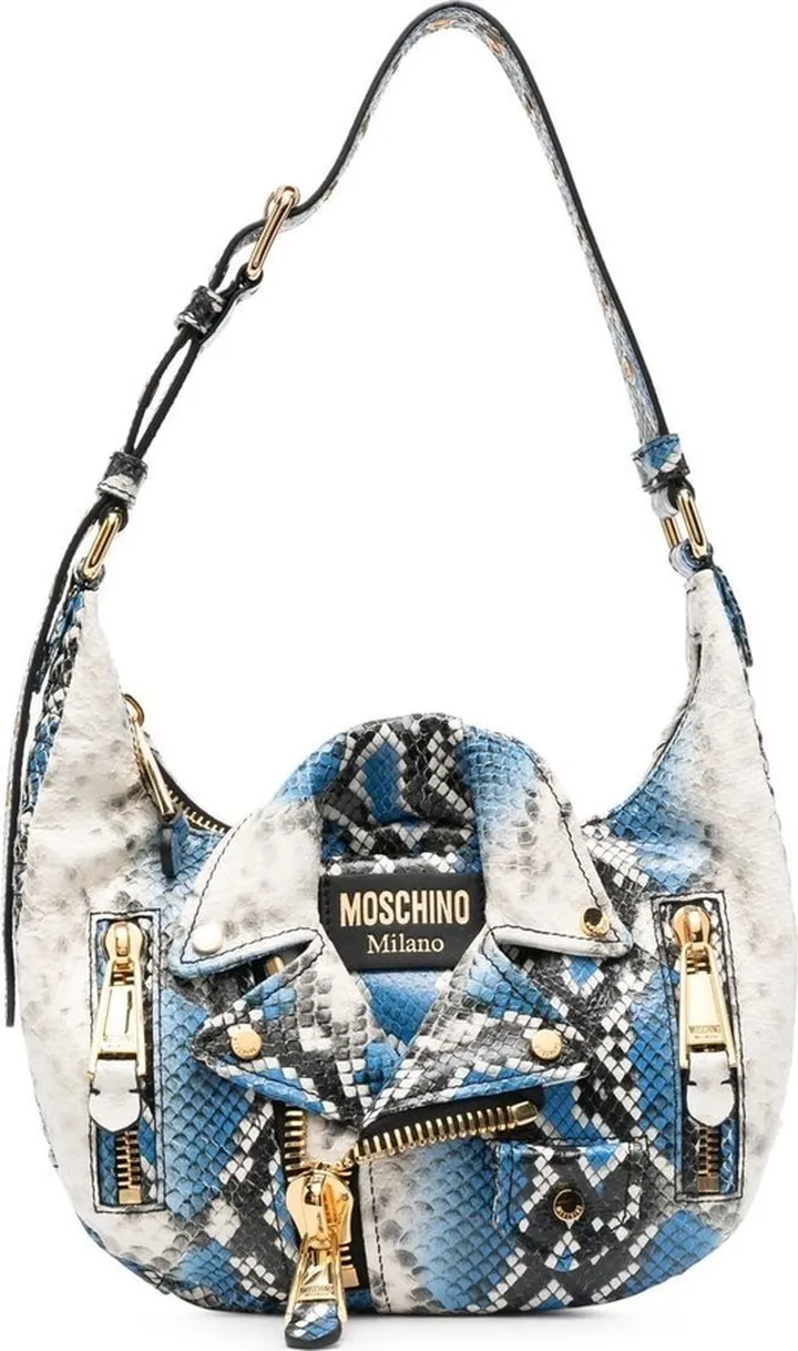 Snakeskin Biker Jacket Shoulder Bag