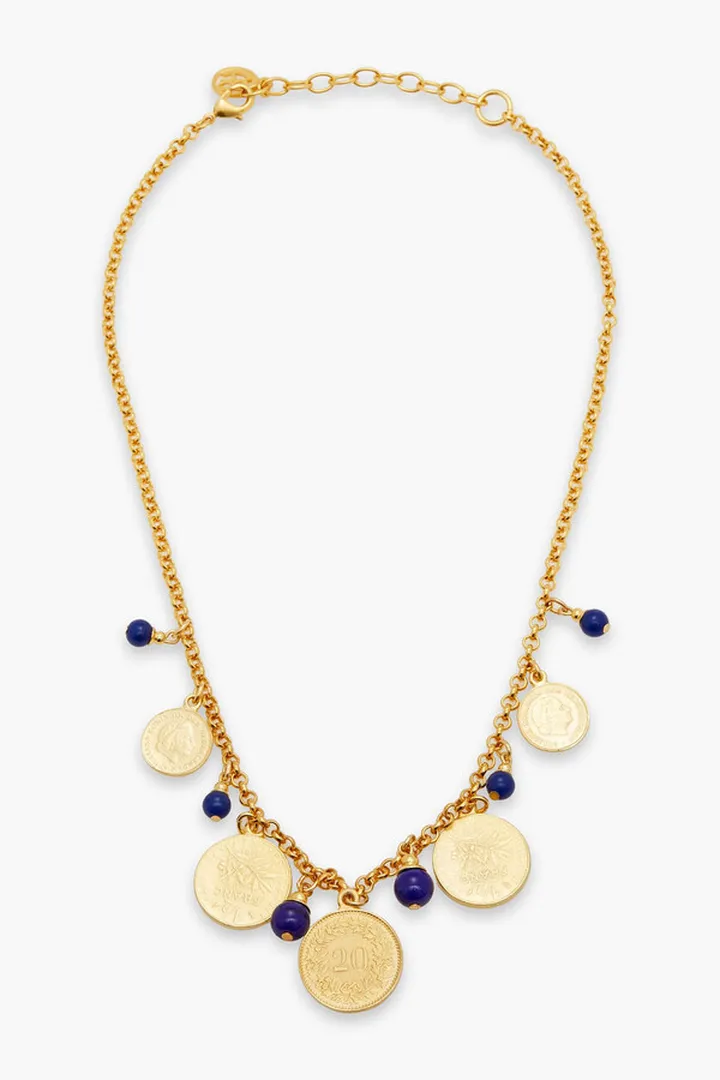 Gold-tone beaded necklace