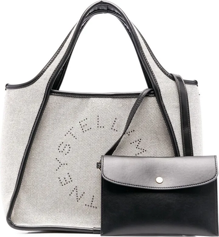 Perforated-Logo Canvas Tote Bag