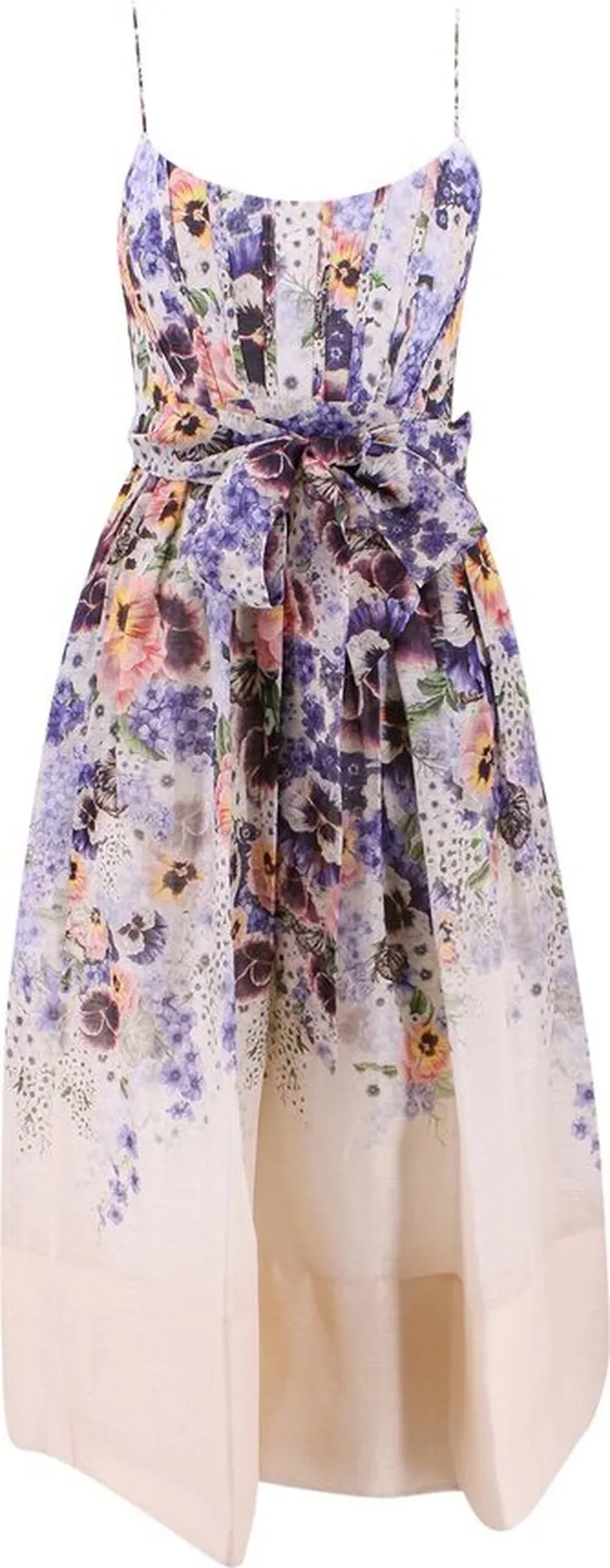 Zimmermann Floral Printed Belted Midi Dress