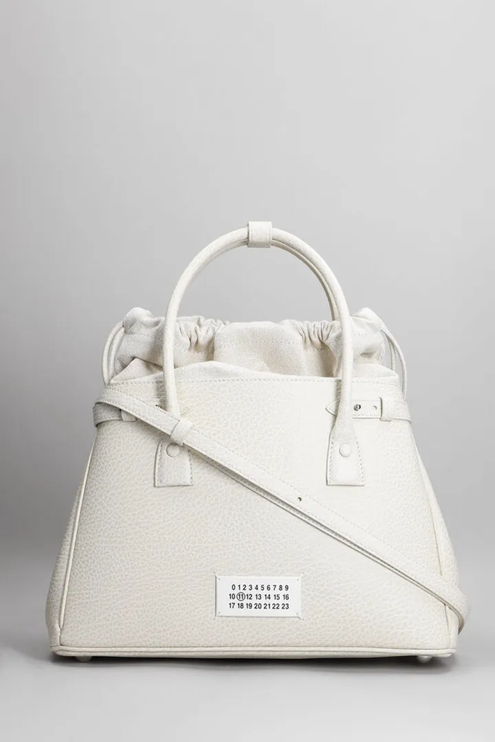 Hand Bag In White Leather