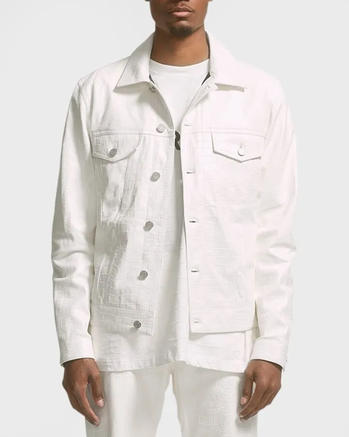 Men's Leather Trucker Jacket