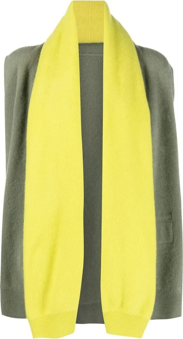 Contrast Cashmere Knit Vest