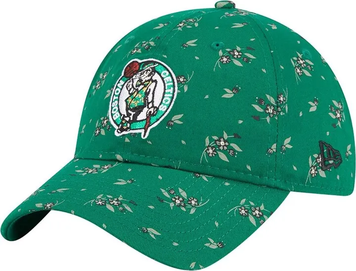 Women's New Era Kelly Green Boston Celtics Bloom Print 9Twenty Adjustable Hat