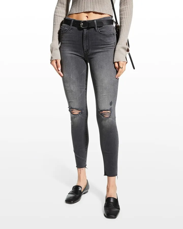 Looker Ankle Fray Distressed Jeans