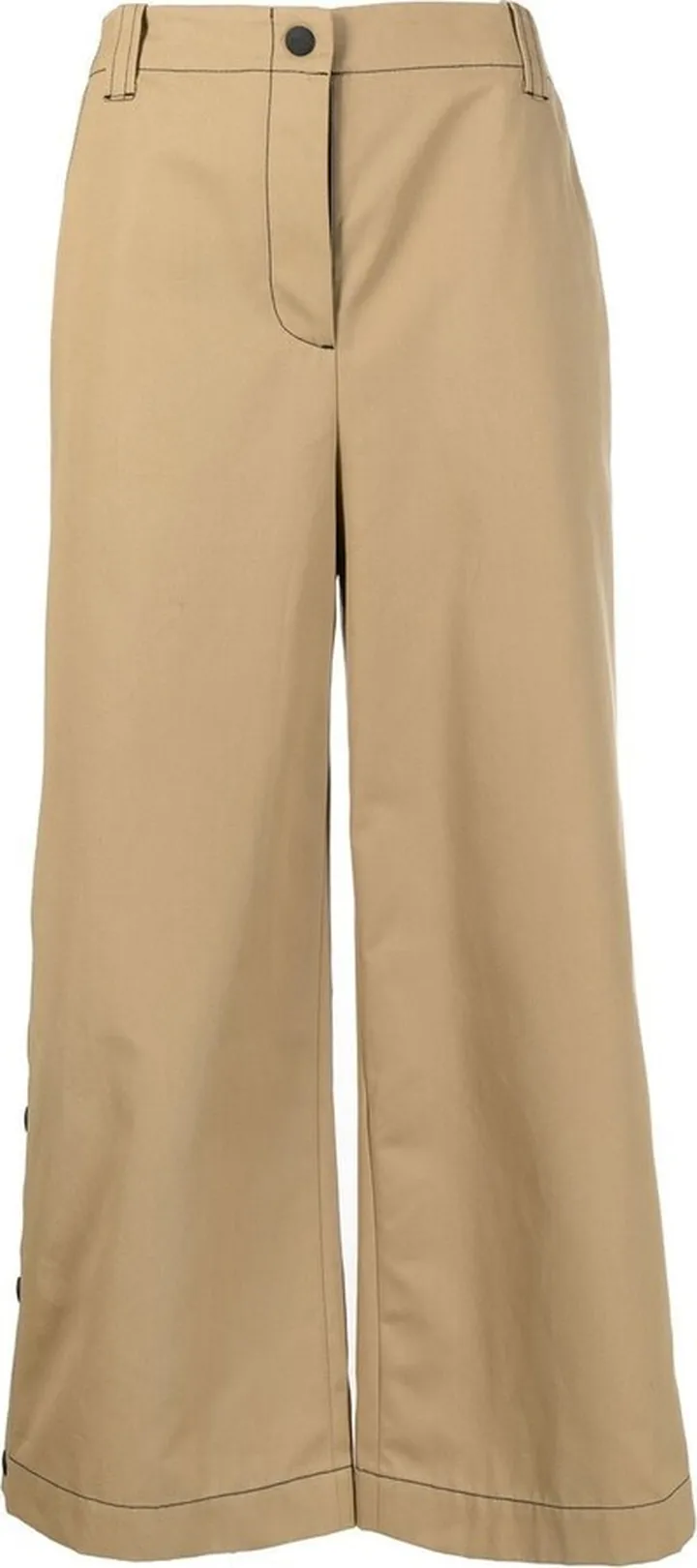 High-Waisted Buttoned Cropped Trousers