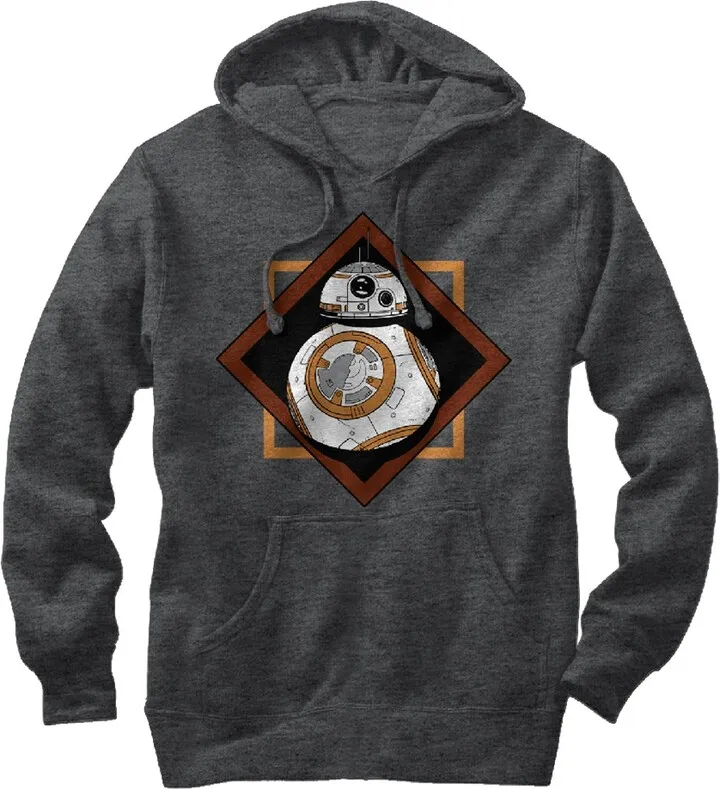 Men's Star Wars The Force Awakens BB-8 Square Pull Over Hoodie - Charcoal Heather - 2X Large