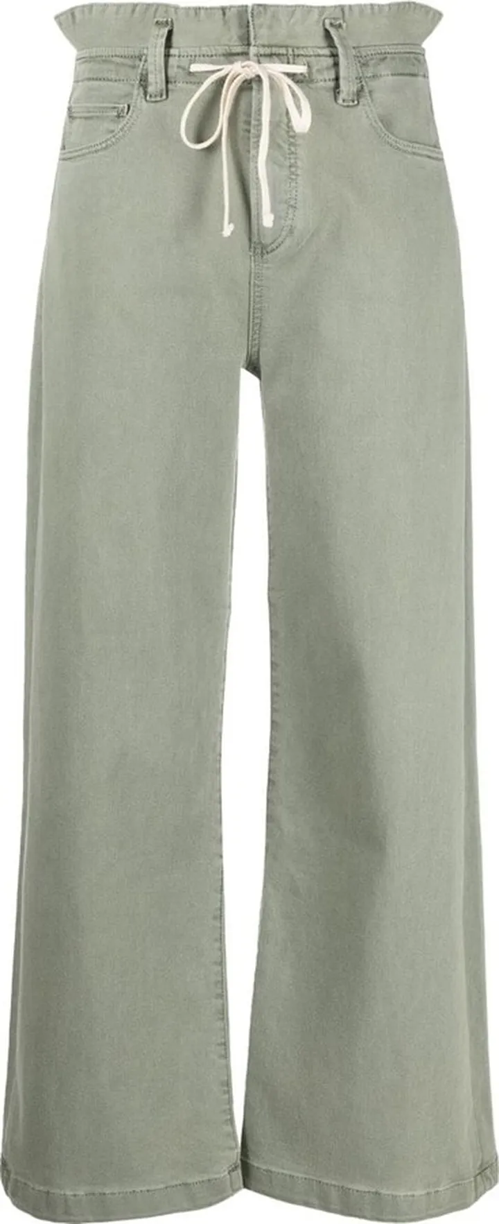 Carly drawstring wide-leg cropped jeans