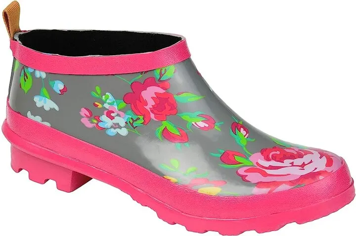 Journee Collection Rainer Rain Boot (Grey Floral) Women's Shoes