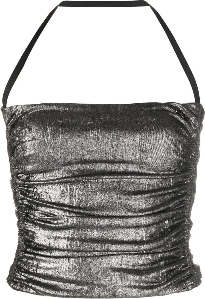 Metallic-Finish Halterneck Top